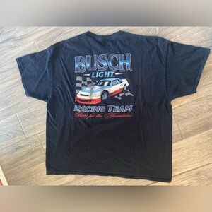 Busch Light Racing Team Beer Graphic T-shirt Men XXL Black Short Sleeve